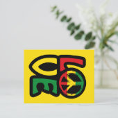 ラブレゲエ音楽ピースシンボルレゲエポストカード ポストカード (スタンド正面)