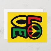 ラブレゲエ音楽ピースシンボルレゲエポストカード ポストカード (正面/裏面)