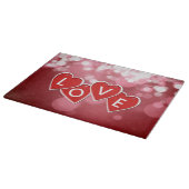 ラブレタリング赤いハート カッティングボード (角)