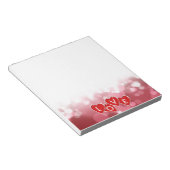 ラブレタリング赤いハート ノートパッド (アングル)