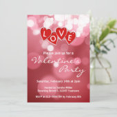 ラブレタリング赤いハート 招待状 (スタンド正面)