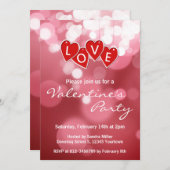 ラブレタリング赤いハート 招待状 (正面/裏面)