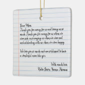 ラブレターパーソナライズされた手書きクリスマス セラミックオーナメント (左)