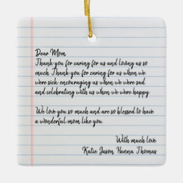 ラブレターパーソナライズされた手書きクリスマス セラミックオーナメント