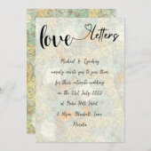 ラブレターヴィンテージマップボホチャームマイクロ結婚ズ 招待状 (正面/裏面)