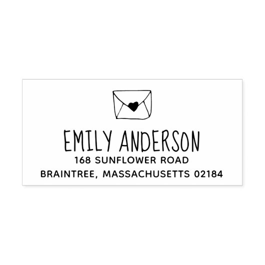 ラブレター封筒(封印付きハート) セルフインキングスタンプ (デザイン)