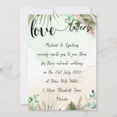 ラブレター手書きボホ結婚テーマ 招待状 (正面)