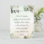 ラブレター手書きボホ結婚テーマ 招待状 (スタンド正面)