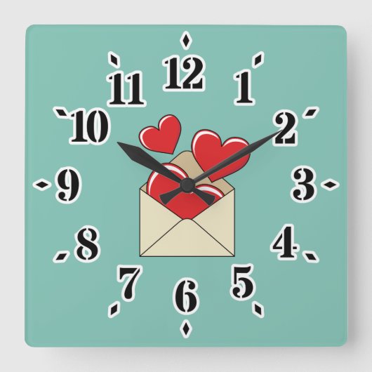 ラブレター スクエア壁時計 (正面)