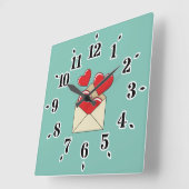 ラブレター スクエア壁時計 (傾斜)