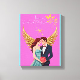 ラブレター デザイン - 愛を込めて サントバレンタイン xxoo キャンバスプリント