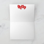 ラブレター ハート型の赤いカード カード (内部)