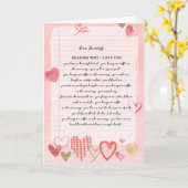 ラブレター |バレンタインデーを愛する理由 カード (黄色い花)