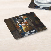 ラブレター、ヨハネス・ヴェルメール スクエアペーパーコースター (アングル)