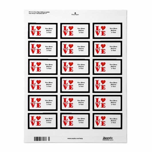 ラブレター(L♥VE) ラベル (フルシート)