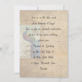 ラブレターMICRO結婚の手書き孔雀 招待状 (正面)