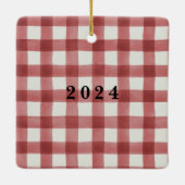 ラブレッドと金ゴールドコラージュ家族の送信 セラミックオーナメント (裏面)