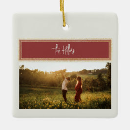 ラブレッドと金ゴールドコラージュ家族の送信 セラミックオーナメント