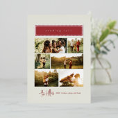 ラブレッドと金ゴールドコラージュ家族の送信 箔シーズンカード (立ち正面)