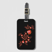 ラブレッドイエローモダンハートアート ラゲッジタグ (正面縦)