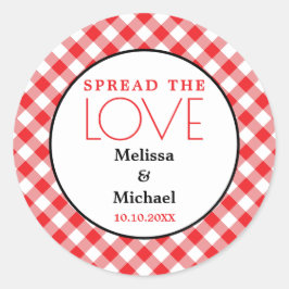 ラブレッドギンガム結婚式の引き出物 ラウンドシール