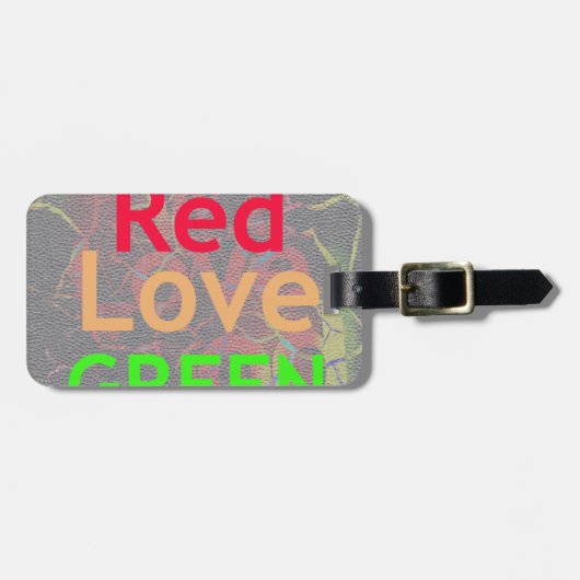 ラブレッドゴールデングリーン ラゲッジタグ (正面横)