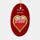ラブレッドゴールデンハートバレンタインデーオーナメント セラミックオーナメント (右)