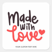 ラブレッドスクエアパーソナライズされたステッカー製2 スクエアシール (正面)