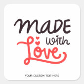 ラブレッドスクエアパーソナライズされたステッカー製3 スクエアシール (正面)