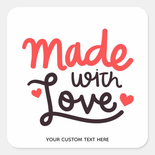 ラブレッドスクエアパーソナライズされたステッカー製4 スクエアシール (正面)