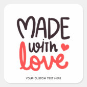 ラブレッドスクエアパーソナライズされたステッカー製5 スクエアシール (正面)