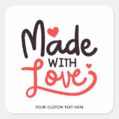 ラブレッドスクエアパーソナライズされたステッカー1 スクエアシール (正面)