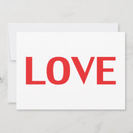ラブレッドタイポグラフィモダンバレンタインデーのカード