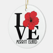 ラブレッドハイビスカスメリットアイランド セラミックオーナメント (左)