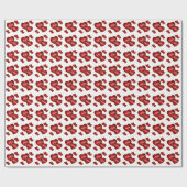 ラブレッドバレンタインハート ラッピングペーパー (フラット)