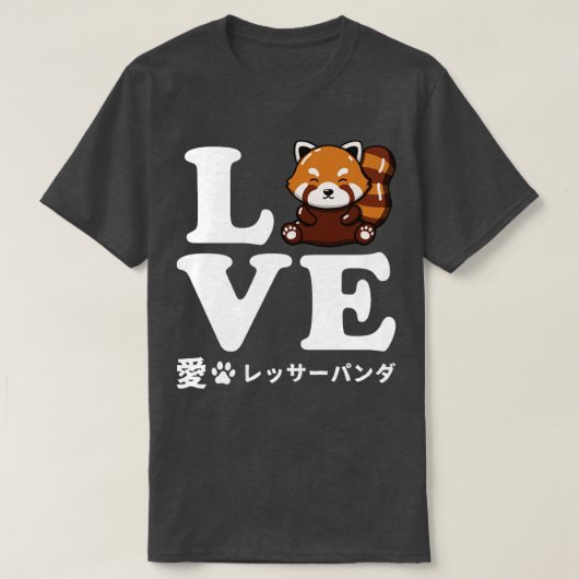 ラブレッドパンダ Tシャツ (デザイン正面)