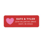ラブレッドピンクハート差出人住所 ラベル (正面)
