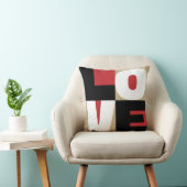 ラブレッドブラック金ゴールドクリーンカットレターアートデザイン クッション (椅子)