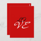 ラブレッドホワイトブラックカラーグリーティングカード ポストカード (正面/裏面)