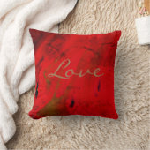 ラブレッドモダンパープル抽象デザインスローピル クッション (ブランケット)