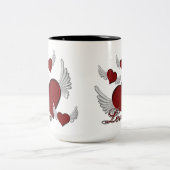ラブレッドロゴコーヒーマグの翼 ツートーンマグカップ (中央)
