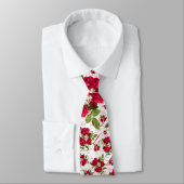 ラブレッドローズブーケ撮影ランダムパターン ネクタイ (タイ)