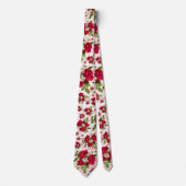 ラブレッドローズブーケ撮影ランダムパターン ネクタイ (正面)