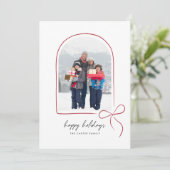 ラブレッド包まれたボウアーチハッピーホリデーズ シーズンカード (スタンド正面)