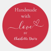 ラブレッド名で手作り ラウンドシール (正面)