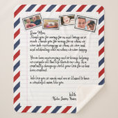 ラブレッパーソナライズされたト手書きフォトメール シェルパブランケット (正面)