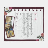 ラブレッパーソナライズされたト手書き&写真 フリースブランケット (正面(横))