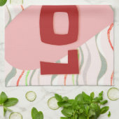 ラブレトロハートヴィンテージスタイルキッチンタオル キッチンタオル (折り畳み)