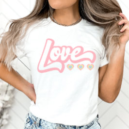 ラブレトロバレンタインズデイスウェットシャツ、ハートスウェ Tシャツ