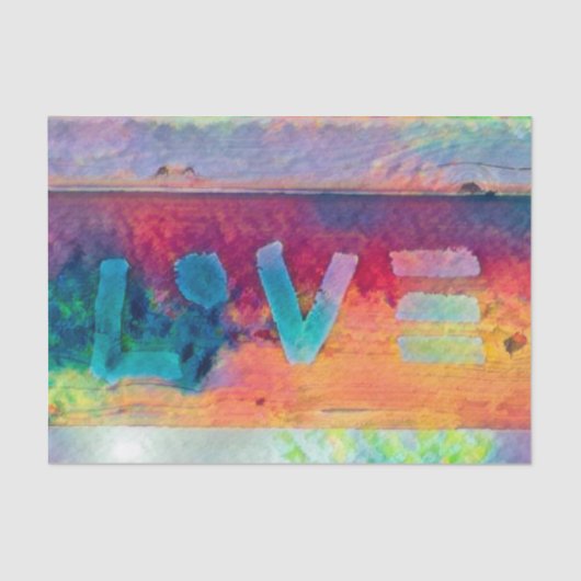 ラブレトロヒッパイブルーレッドオレンジボヘミアンカントリー 薄葉紙 (正面)